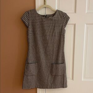 Amanda Uprichard brown and black houndstooth Dress